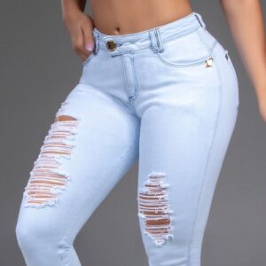 Calça Jeans Destroyed Pit Bull - Azul Claro (2)