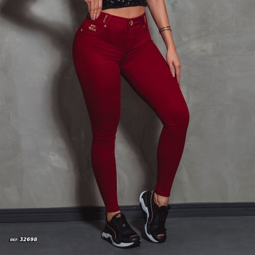 Calça Skinny Collor Pit Bull - Vermelho