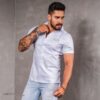 Camisa Masculina Social Manga Curta Pit Bull - Branco (2)