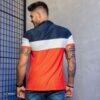 Camiseta Gola Polo com Zíper Pit Bull - Laranja com Azul (3)