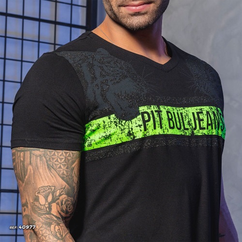 Camiseta Gola V Pit Bull - Preto (3)